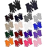 Toulite 36 Pair Adult Winter Gloves Bulk Warm Knitted Magical Gloves Stretchy Solid Color Mittens for Men Women Homeless