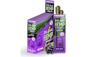 ZIG-ZAG Hemp Wraps 25-Pack - OG Purp (2 Wraps Per Pack) 100% Natural, Slow-Burning Hemp Wraps