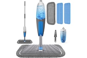BPAWA Spray Mops for Floor Cleaning - Microfiber Wet Dry Dust Mop for Hardwood Laminate Wood Tile Vinyl Floors with 3 Washable Pads fit for Swiffer PowerMop