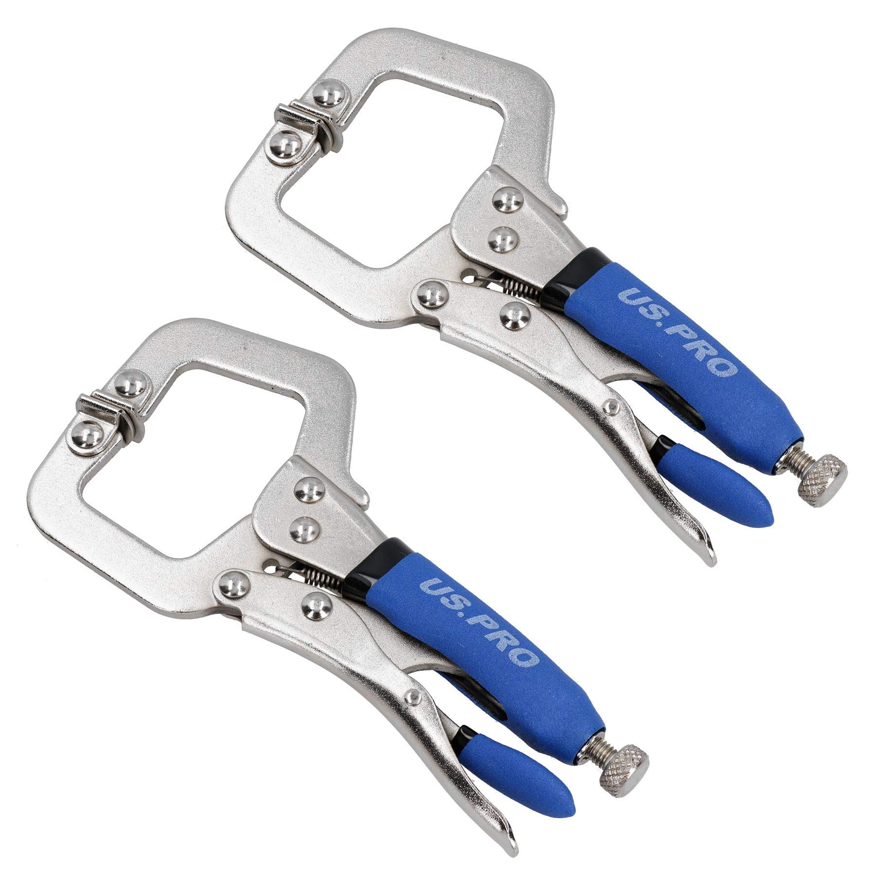 6” Welding Locking C Clamps Adjustable Fastener with Quick Release Grip 2 Pack