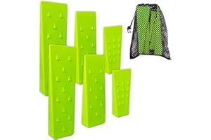 6 Pack Tree Felling Wedges with Spikes for Safe Tree Cutting – 2 Each of 10", 8” and 5.5” Wedges with Storage Bag; 6 Felling 