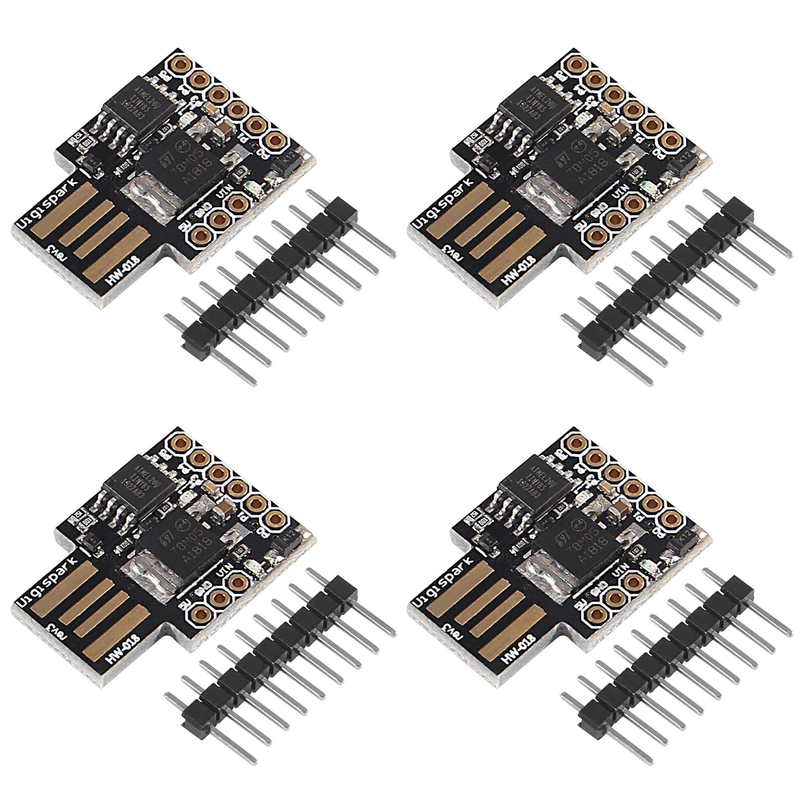 ALMOCN Digispark Kickstarter Attiny85 Module, 4Pcs USB Development Board for Arduino IDE, 8k Flash, 500ma 5V Regulator, Included USB Cable and 4 Boards