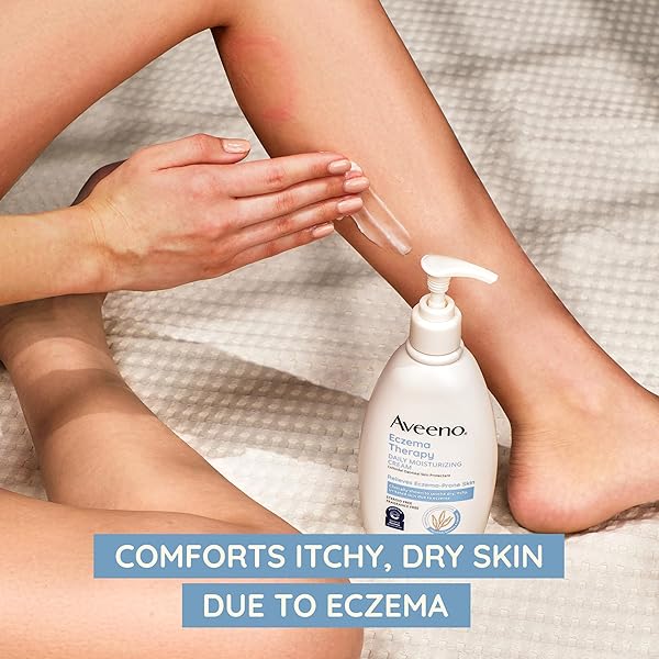 AVEENO ECZEMA THERAPY DAILY MOISTURIZING BODY CREAM FOR SENSITIVE SKIN, SOOTHING ECZEMA RELIEF CREAM, COLLOIDAL OATMEAL & CERAMIDE FOR DRY & ITCHY SKIN, STEROID- & FRAGRANCE-FREE, 7.3 OZ