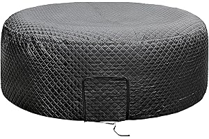 Tlswshsy 71'' x 27'' Insulated Inflatable Hot Tub Thermal Cover, Energy Efficient Hot Tub Cover with Zipper Door, Inflatable Hot Tubs Full Coverage for Keeping Warm Extra Insulation and Dustproof