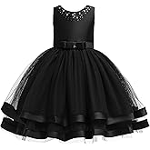 Glamulice Flower Girls Ruffles Dress Vintage Wedding Bridesmaid Party Dresses Holiday Kids Formal Pageant Gown