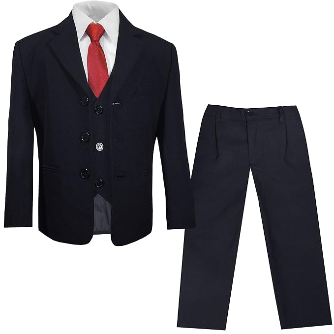 Marineblauer festlicher Kinderanzug Jungenanzug Set 6tlg Navy blau (tailliert) / Kommunionanzug Kofirmationsanzug Taufanzug