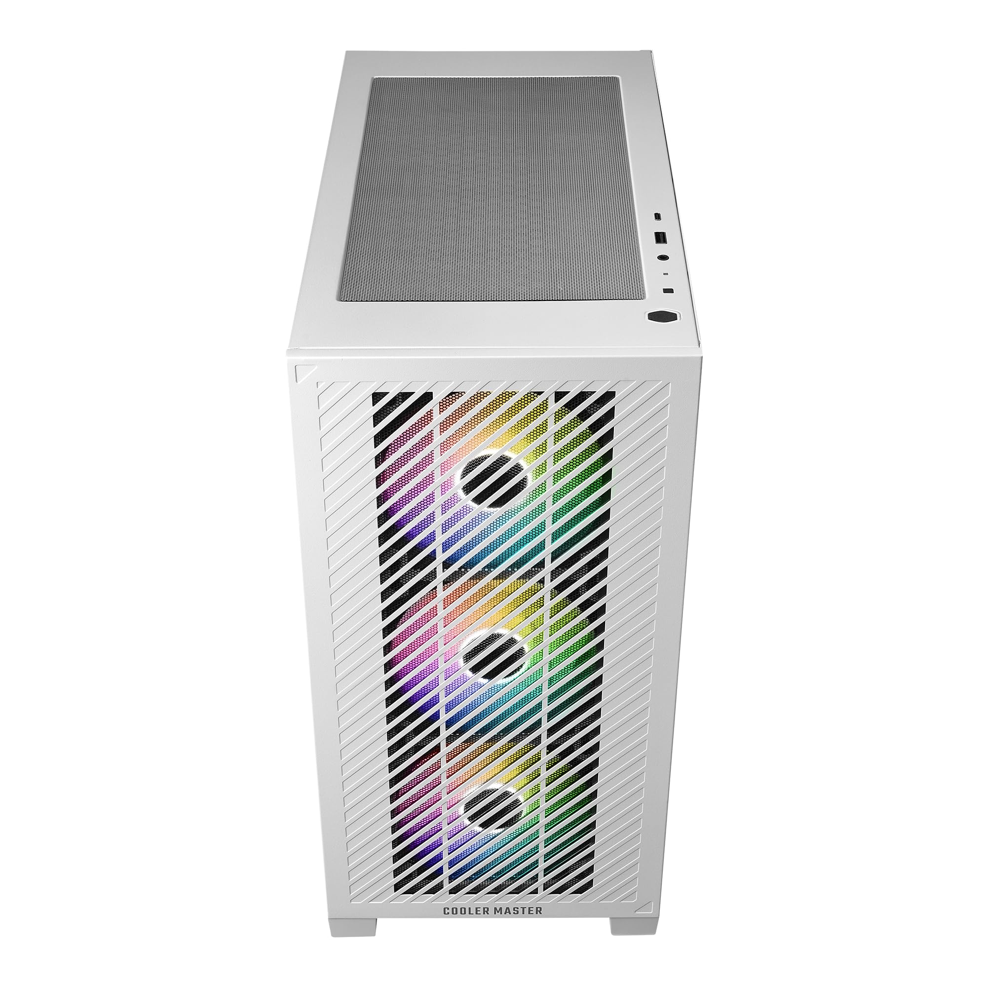 Cooler Master Elite 301 White Micro-ATX High Airflow Minimalist PC Case, 365mm GPU Max, Compatible RTX 5080|RX 7090 XT, 280mm AIO Max, Type C, Tempered Glass, Triple 120mm aRGB PWM Fan, Intakes Grill