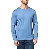 Theory Men's Man Essential Tee Long Sleeve in Anemone Milano, Blue Lake