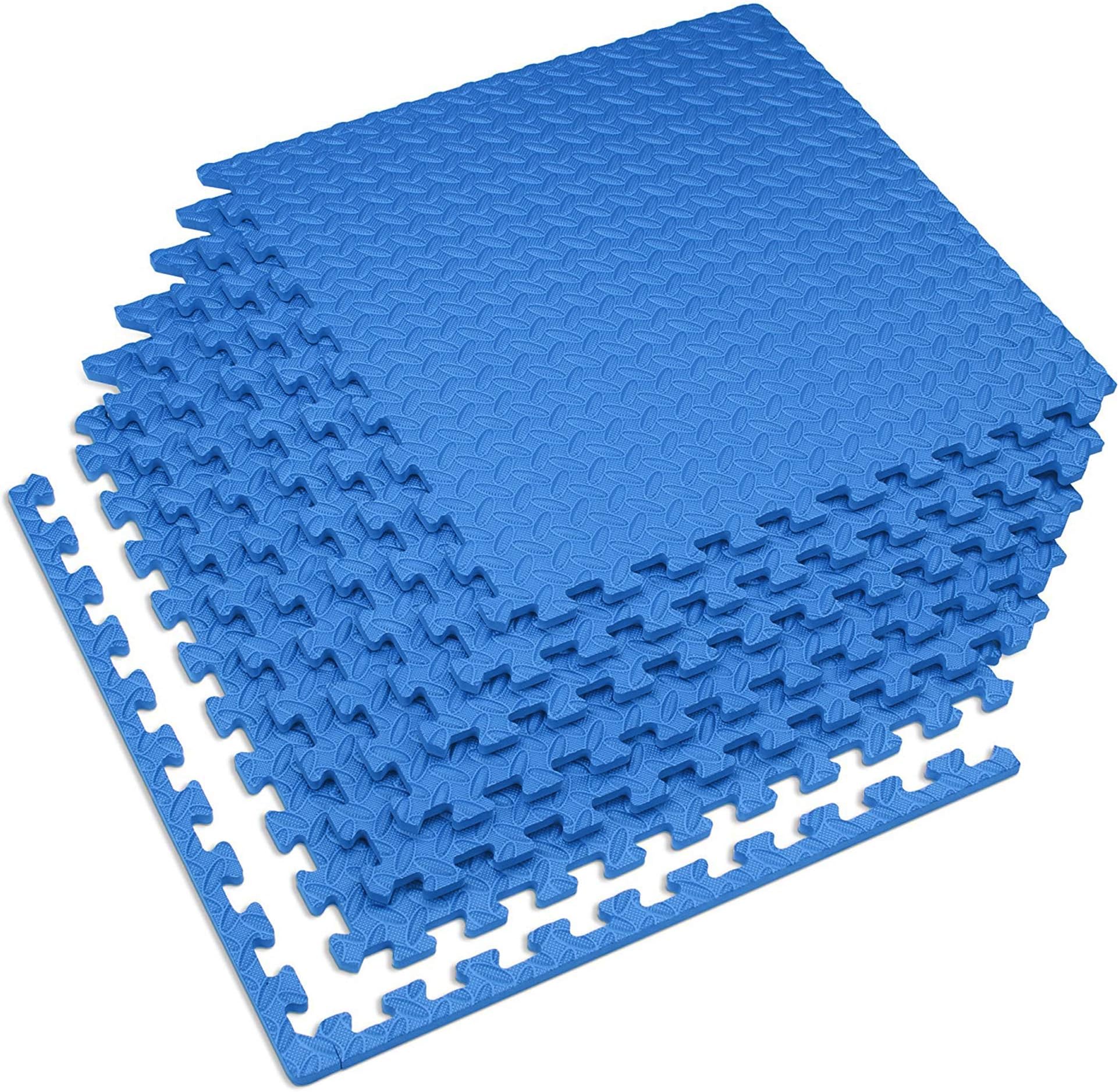 Velotas 1/2 Inch Interlocking EVA Foam Personal Fitness Mat, Diamond Plate Exercise Mats for Indoor Workout, 24 in x 24 in