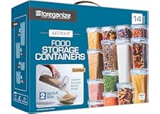 STOREGANIZE 14pc Airtight Food Storage Containers With Lids, Great Pantry Storage Container Set WITH INGENIOUSLY DESIGNED LID