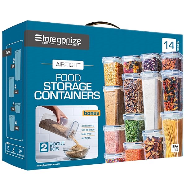 14 PCS AIRTIGHT FOOD STORAGE CONTAINERS WITH LIDS...