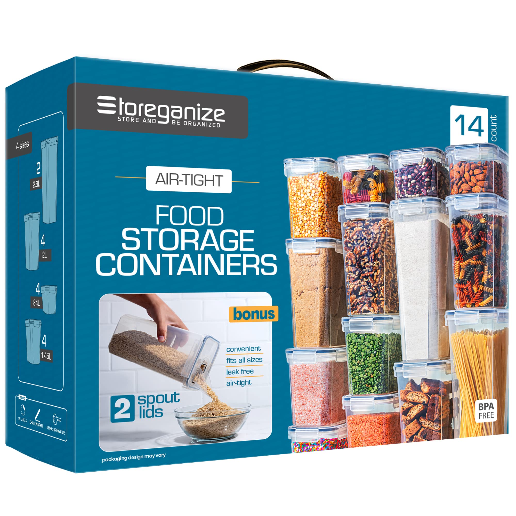 Storeganize Airtight Food Storage Containers With