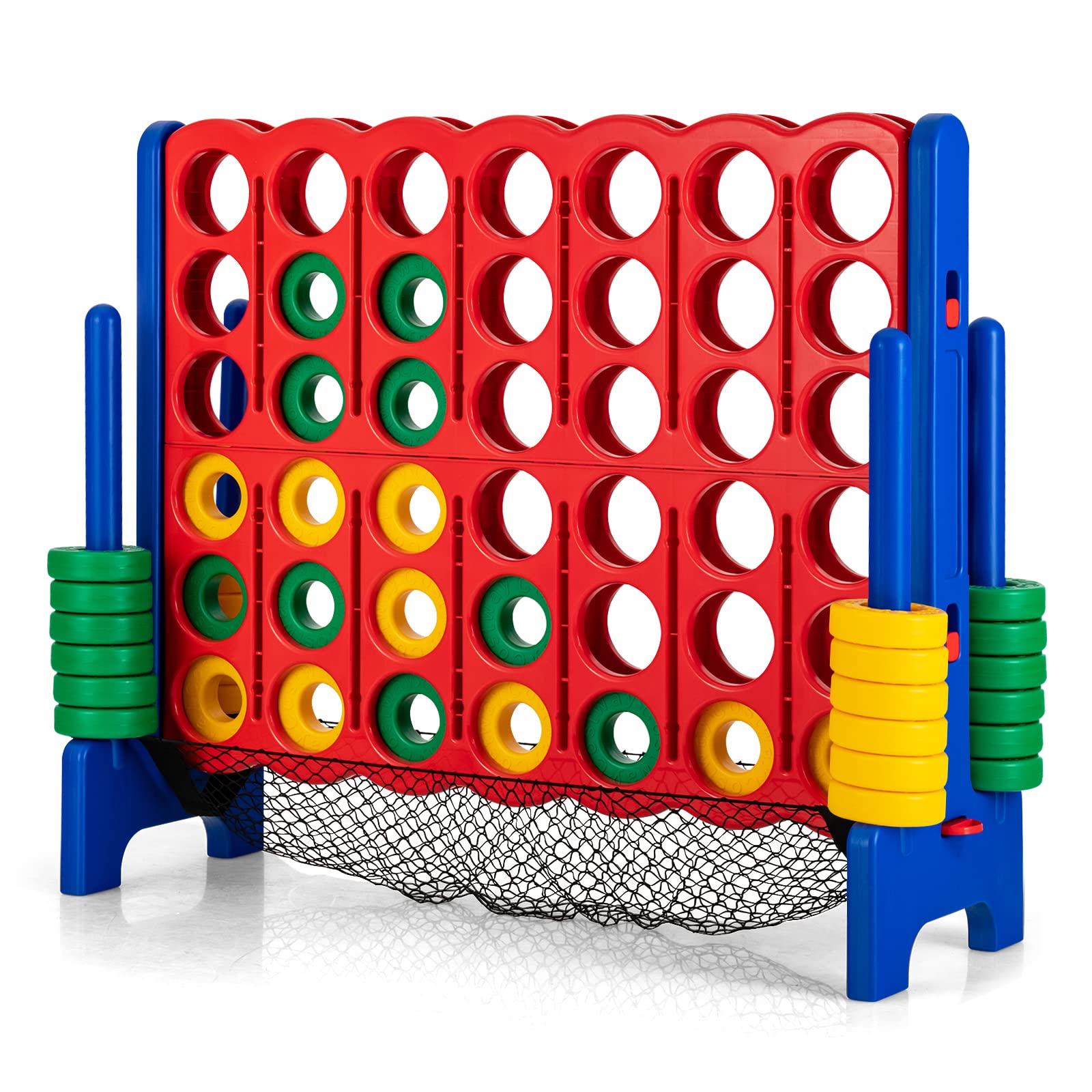Costzon Giant 4-in-A-Row, Jumbo 4-to-Score Giant Game Set for Kids & Adults, Indoor Outdoor Yard Connect Game, 3.5FT Tall with 42 Jumbo Rings & Quick-Release Slider, Perfect for Family & Party Games Image Costzon Giant 4-in-A-Row, Jumbo 4-to-Score Giant Game Set for Kids & Adults, Indoor Outdoor Yard Connect Game, 3.5FT Tall with 42 Jumbo Rings & Quick-Release Slider, Perfect for Family & Party Games Image