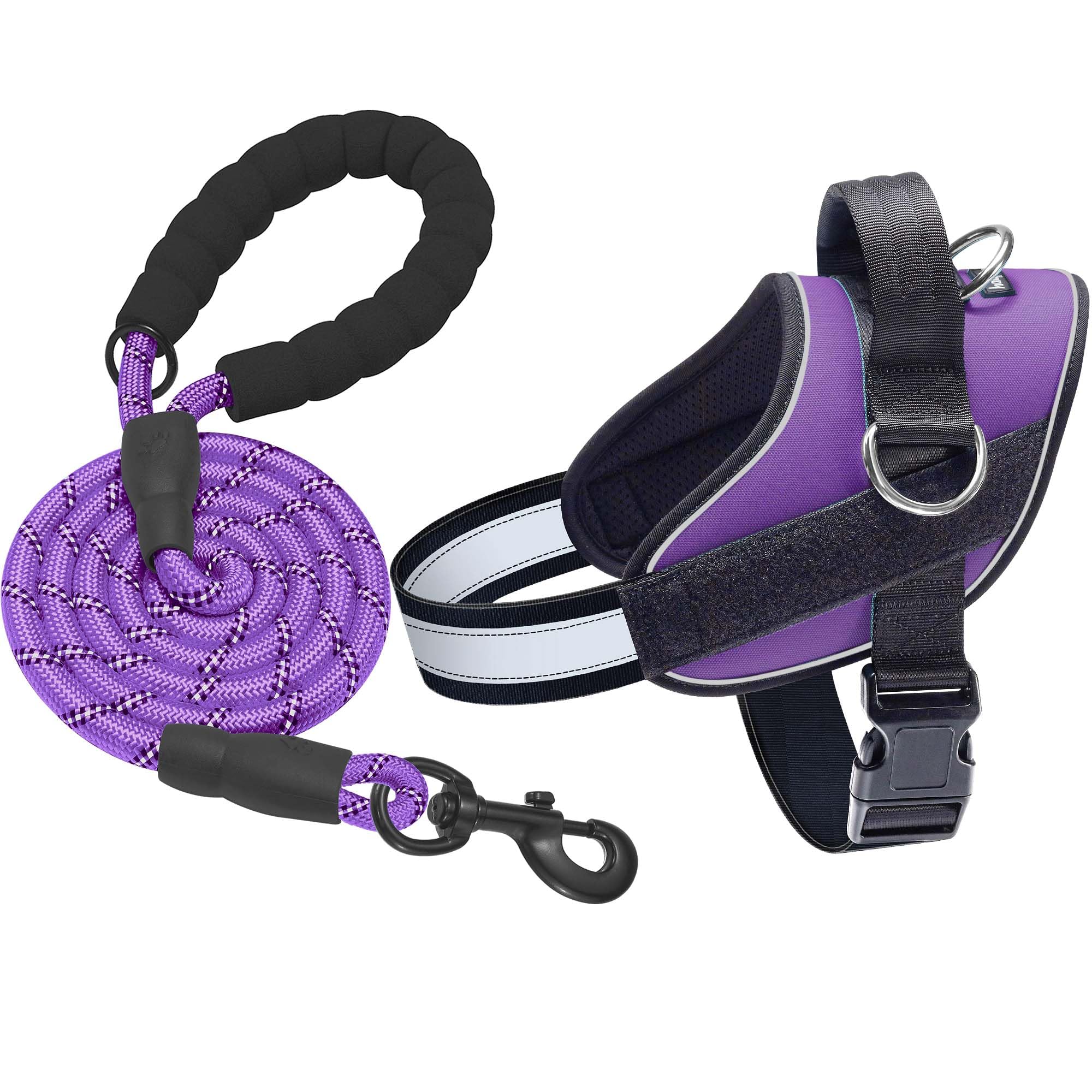 Photo 1 of Haapaw Essential Dog Harness, No Pull Pet Vest with 3 Leash Clips, No Choke, Reflective, Adjustable and Padded, for Easy Walking and Training for Large Dogs(L, Purple)