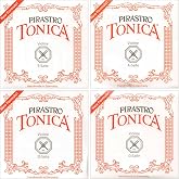 Pirastro Tonica 1/8-1/4 Violin String Set - Medium Gauge with Ball End E