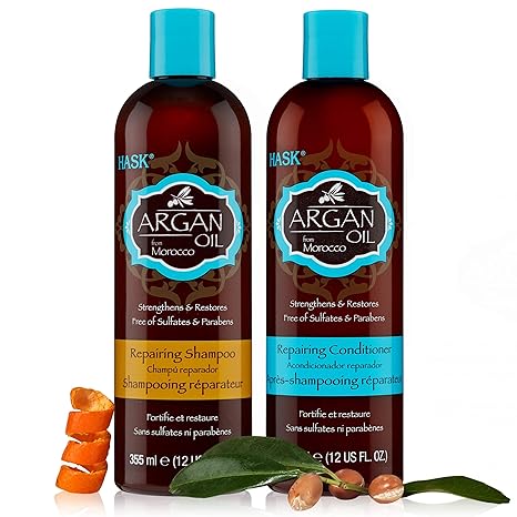 Amazon Com Hask Argan Oil Shampoo And Conditioner Set Repairing