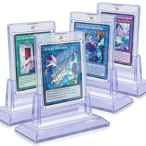 Homthy 4ct Magnetic Card Holders for Trading Cards, 35pt Acrylic Baseball  Card Holders with 4 Card Stands Card Protector Hard Plastic Fit for YuGiOh,  MTG and Sport Cards (4) in Kenya |