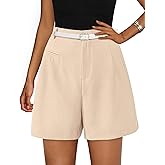 PRETTYGARDEN Shorts for Women Dressy 2026 Summer Elastic High Waisted Wide Leg Business Casual Work Shorts with Pockets