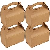 Restaurantware Bio Tek 9.5 x 5 x 5 Inch Gable Boxes For Party Favors, 25 Attractive Gift Boxes - With Built-In Handle, Greaseproof, Kraft Paper Gable Boxes, For Birthday Parties And Weddings