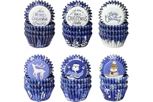 QiQee Christmas Mini 300PCS Gradient Cupcake Liners - 6 Designs, Small Size
