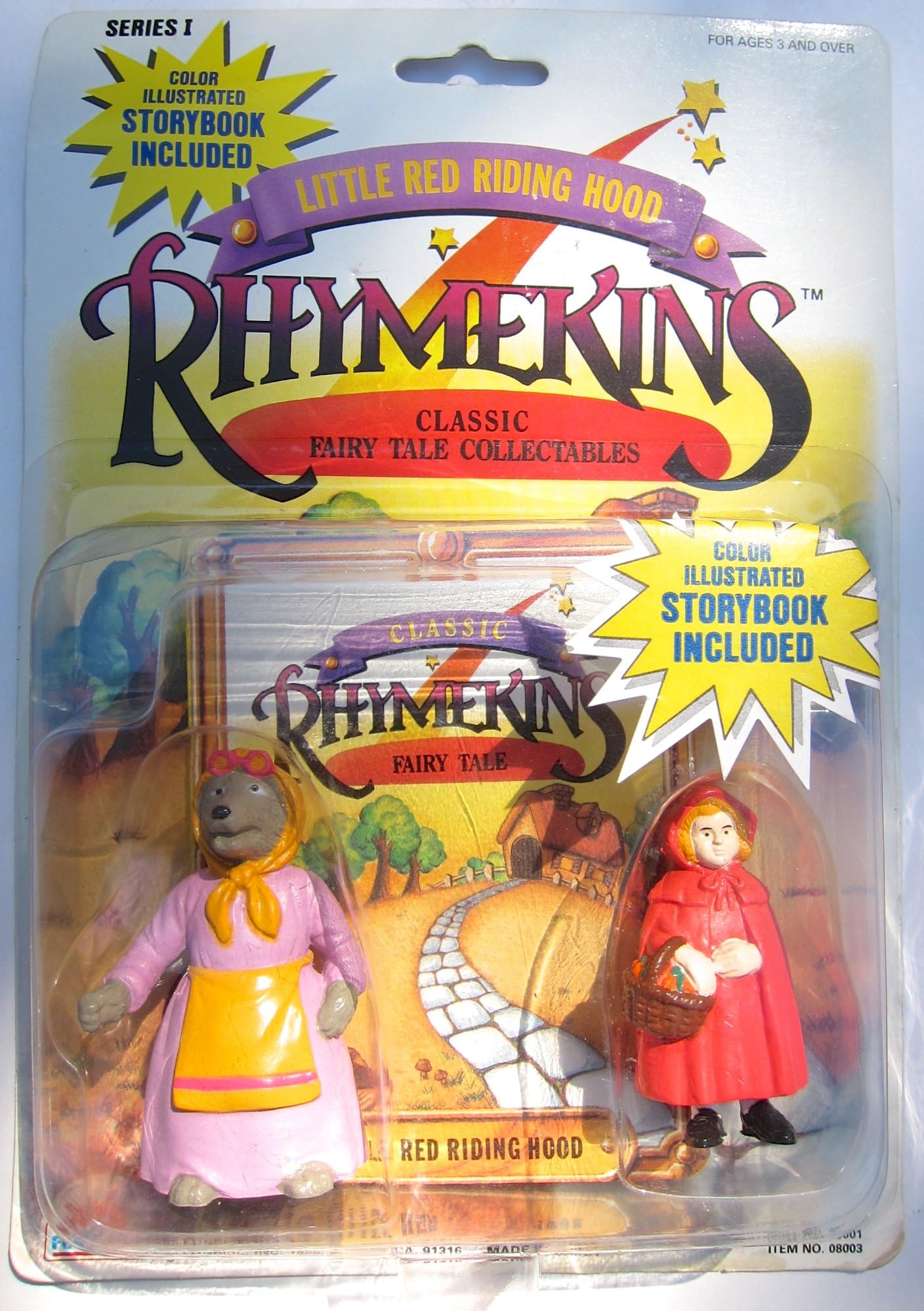 Rhymekins Series I ~ Little Red Riding Hood ~ Classic Fairy Tales Collectables (1988) Figures with Color Illustrated Storybook