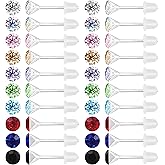 AoedeJ 40 Pcs Colorful Earrings Cubic Zirconia Earrings Studs Hypoallergenic With Plastic Post For Women Multipack
