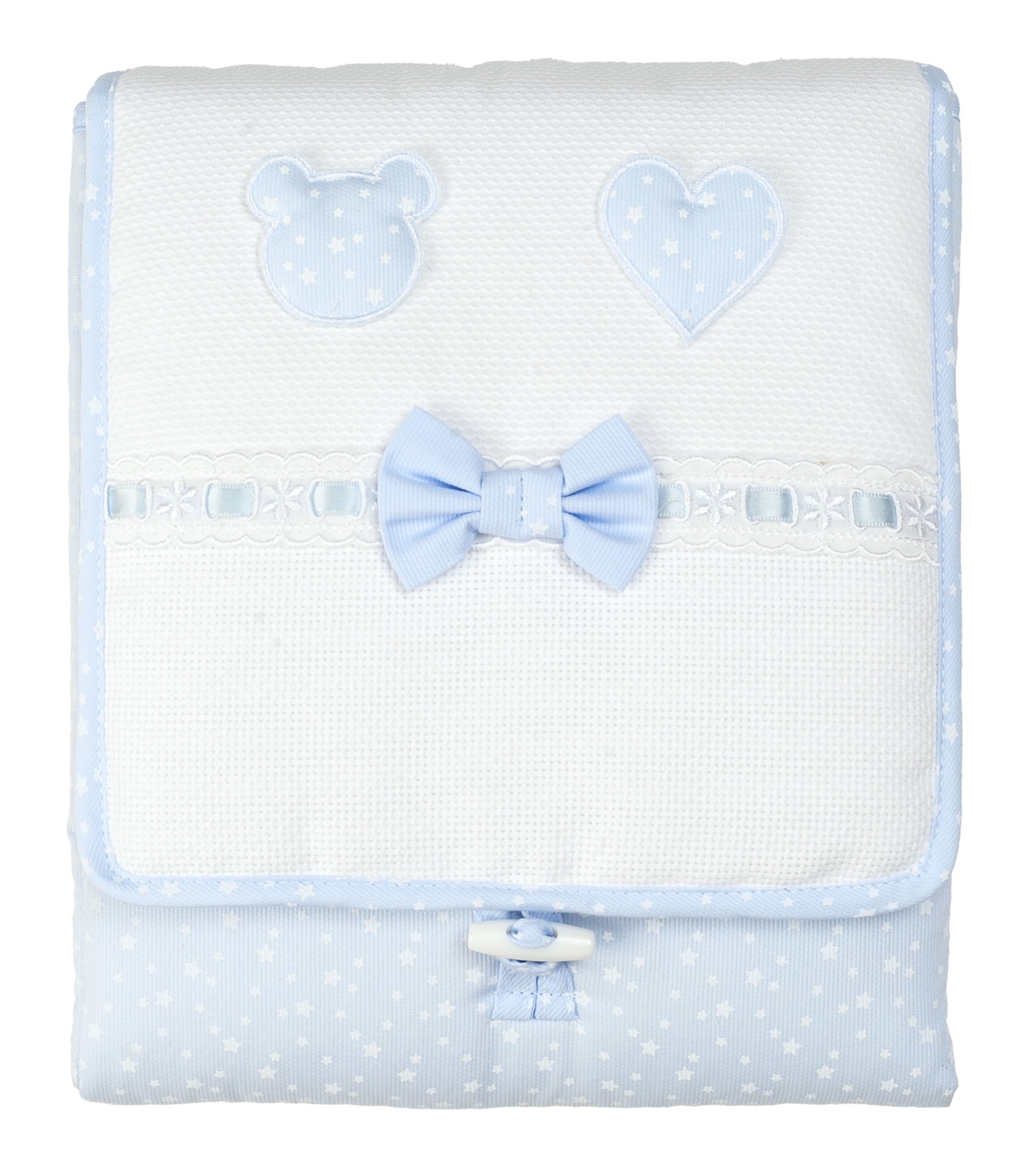 Filet- Baby Changing Bag I Soft and Hygienic Terry Cotton 100% Cotton Made in Italy I for Babies - White and Blue