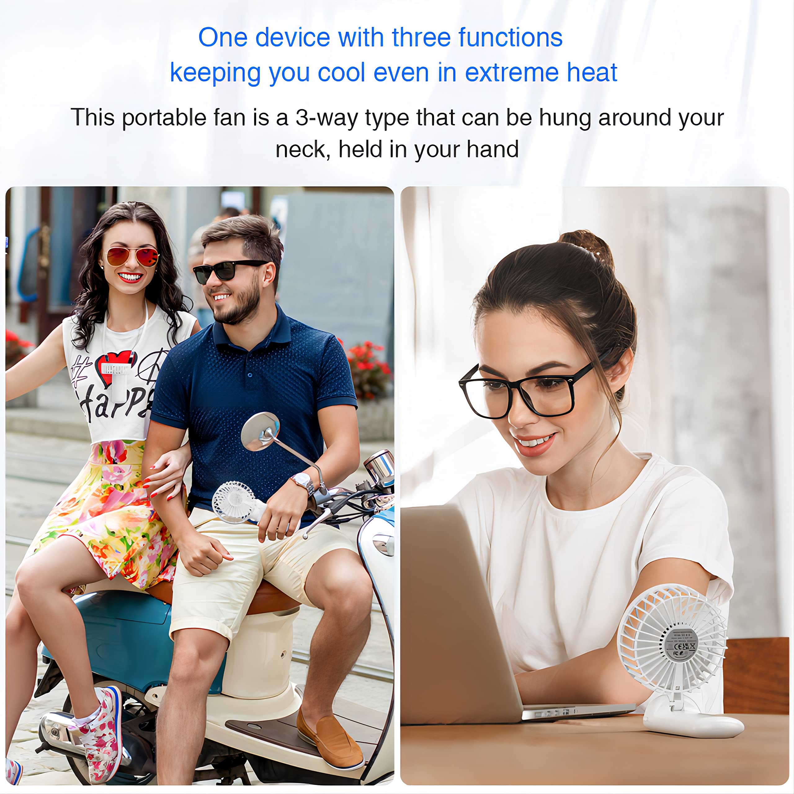 Handheld Fan, Mini Portable Personal Fan with lanyard, 4 Speeds Level 180° Foldable Design for Desk/Travel/Office/Outdoor