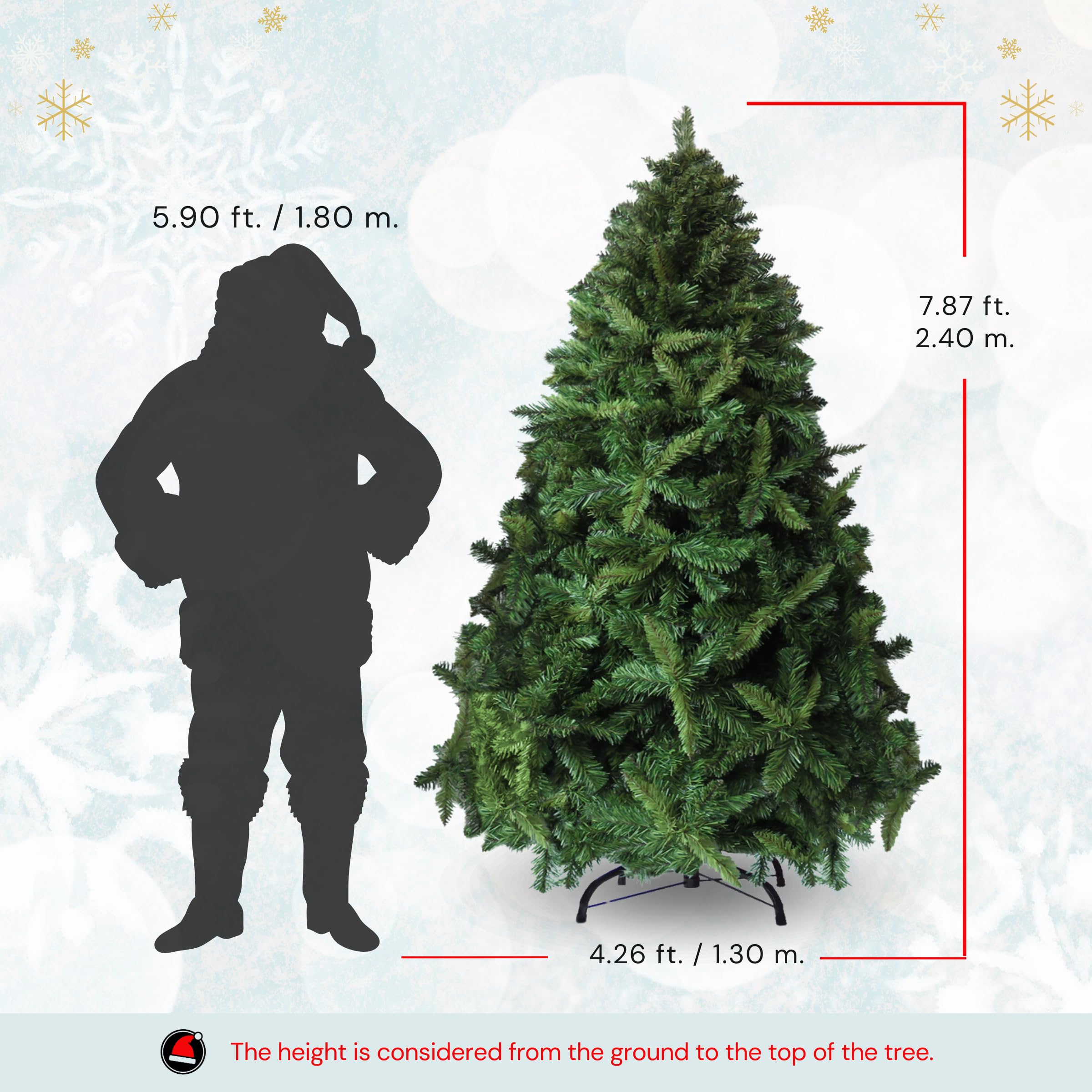 Condition photo showing New/Like New for el santa artificial christmas tree classic, 7.87 ft tall green color, traditional-type branches, eas