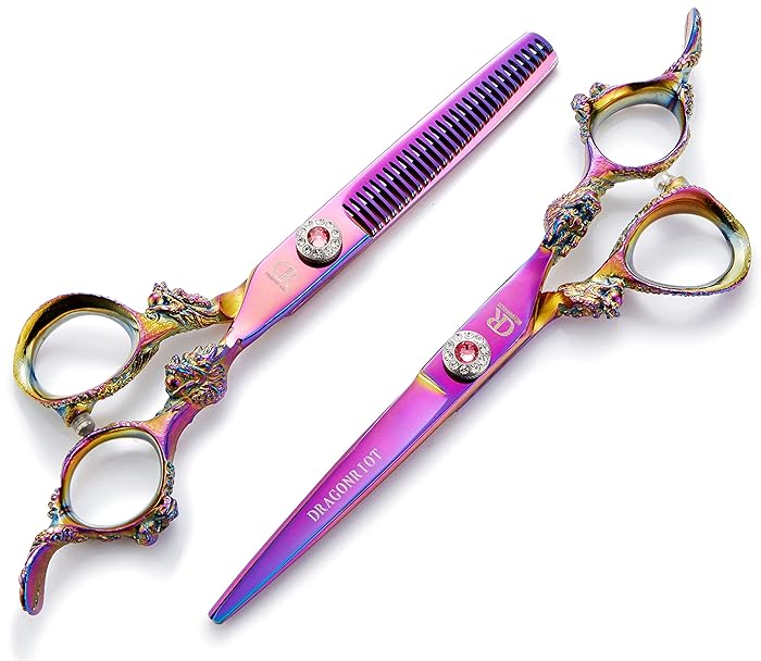 6 Inch Professional Hair Scissors Set With Case,Hair Cutting Scissors/Shears Barber Haircut Kits Hairdressing Sharp Scissors Hair Salon Tools Japanese Stainless Steel For Children/Teens/Cat/Women/Men