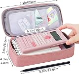 WEMATE Large Pencil Case 9x4.3x2.4in 5 Compartments Canvas Pink view 4