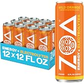 ZOA Zero Sugar Energy Drink, Wild Orange, 12 Pack, 12 Fl Oz Cans | With Electrolytes, Vitamins B and C, supporting hydration with 160 mg plant based caffeine from green tea and green coffee