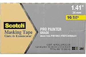 3M Scotch Masking Tape, 1.41-Inch by 60.1-Yard, 16-Pack