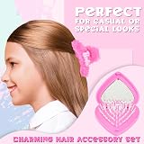 Barbie Claw Clip & Hair Clips Folding Brush Mirror Set Girls Teens Gifts view 2