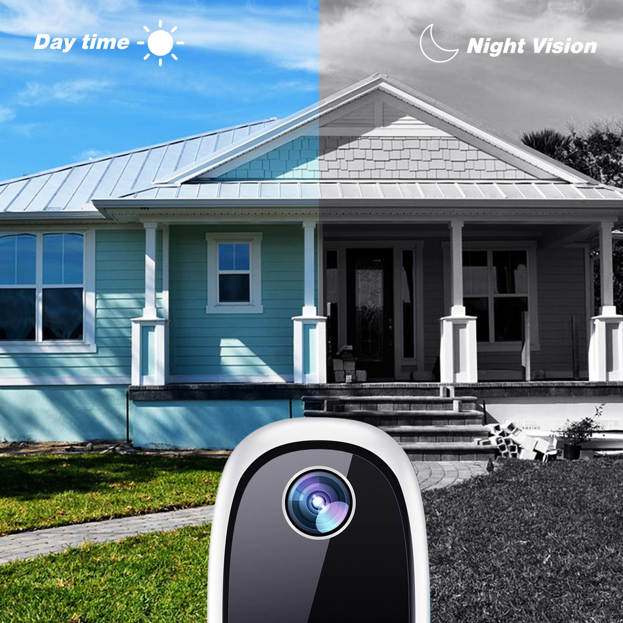 Wireless Outdoor Security Camera, MECO 1080P Rechargeable Battery WiFi