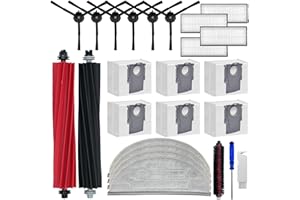 IKUKURUN Replacement Parts Compatible with Roborock S8 Pro Ultra Robotic Vacuum Cleaners Accessories Kits, 2 Main Brush, 1 Rolling Brush, 4 HEPA Filters, 4 Side Brushes, 4 Mop Pads, 6 Dust Bags