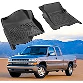 1999-2006 All Weather Floor Mat for Chevy Silverado for GMC Sierra 1500/2500/3500 Crew Cab/Extended Cab | Front Row Car Floor Liner for Tahoe/Yukon/Suburban/Yukon XL Interior Accessories
