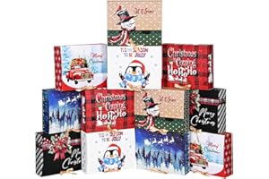 WLUSEAXI 12Pack Large Christmas Gift Boxes, 12x9.8x3.1Inches Christmas Boxes for Gifts with Lids, Perfect for Festive Gift Wrapping and Xmas Holiday Present