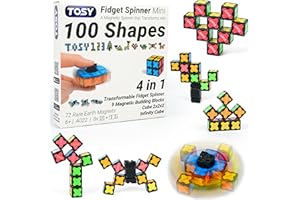 TOSY Magnet Fidget Spinner Mini - 8 Blocks, 3 in 1 Toy: Transformable Fidget Spinner, Infinity Cube, 2x2 Puzzle Cube, Easter 