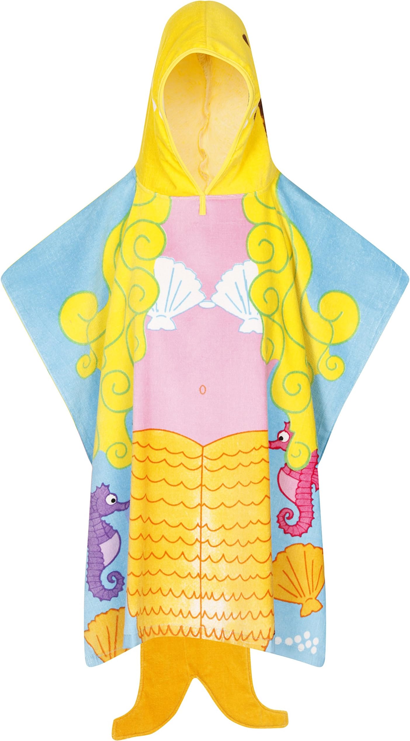 Girls Boys Mermaid Poncho Towel Nifty Kids New Childrens Hooded Cotton Bath & Beach Wear