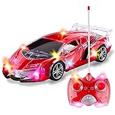 Light Up RC Remote Control Racing Car - 1:20 Scale Radio Control Sports Car with Flashing LED Lights - Ideal Gift Toy for Kids