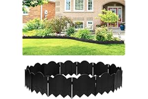 YULAIYOEN 20Pcs Garden Border Edging for Landscaping: Plastic Lawn Edging Border for Garden,Flower Bed,Grass Barrier Black Edging Border 6.9 Inch Tall - (Length13ft)