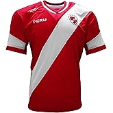 ARZA Sports Men’s Peru‑Inspired Soccer Fan Jersey – Red/White Short Sleeve Sublimated Performance Shirt