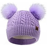 Otoyzy Girl Beanies Pompom Winter Knitted Hat Toddler Beanies Infant Winter Hat Cap for Boys Girls(3-24M)