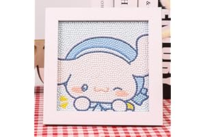 Akutoer Cute Anime 5D Diamond Drawing Kits, Gem Arts & Crafts Supplies with Frames, Cartoon Painting with Diamond, DIY Paint Supplies for Kid(Cinno)