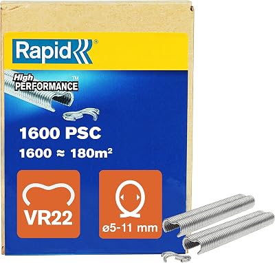 Rapid VR22 Galvanized Hog Rings 5-11 mm Netting Wire 1600 Pcs Boxed