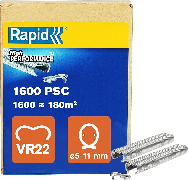 Rapid VR22 Galvanized Hog Rings 5-11 mm Netting Wire 1600 Pcs Boxed