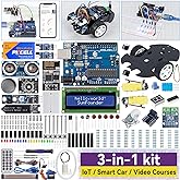 SunFounder Ultimate Starter Kit Compatible with Arduino UNO IDE Scratch, 3 in 1 IoT/Smart Car/Basic Kit with Online Tutorials