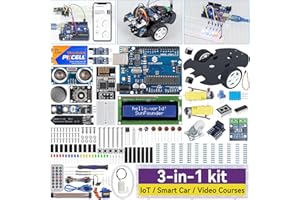 SunFounder Ultimate Starter Kit Compatible with Arduino UNO IDE Scratch, 3 in 1 IoT/Smart Car/Basic Kit with Online Tutorials, Video Courses, 192 Items, 87 Projects, Suitable for Age 8+ beginners