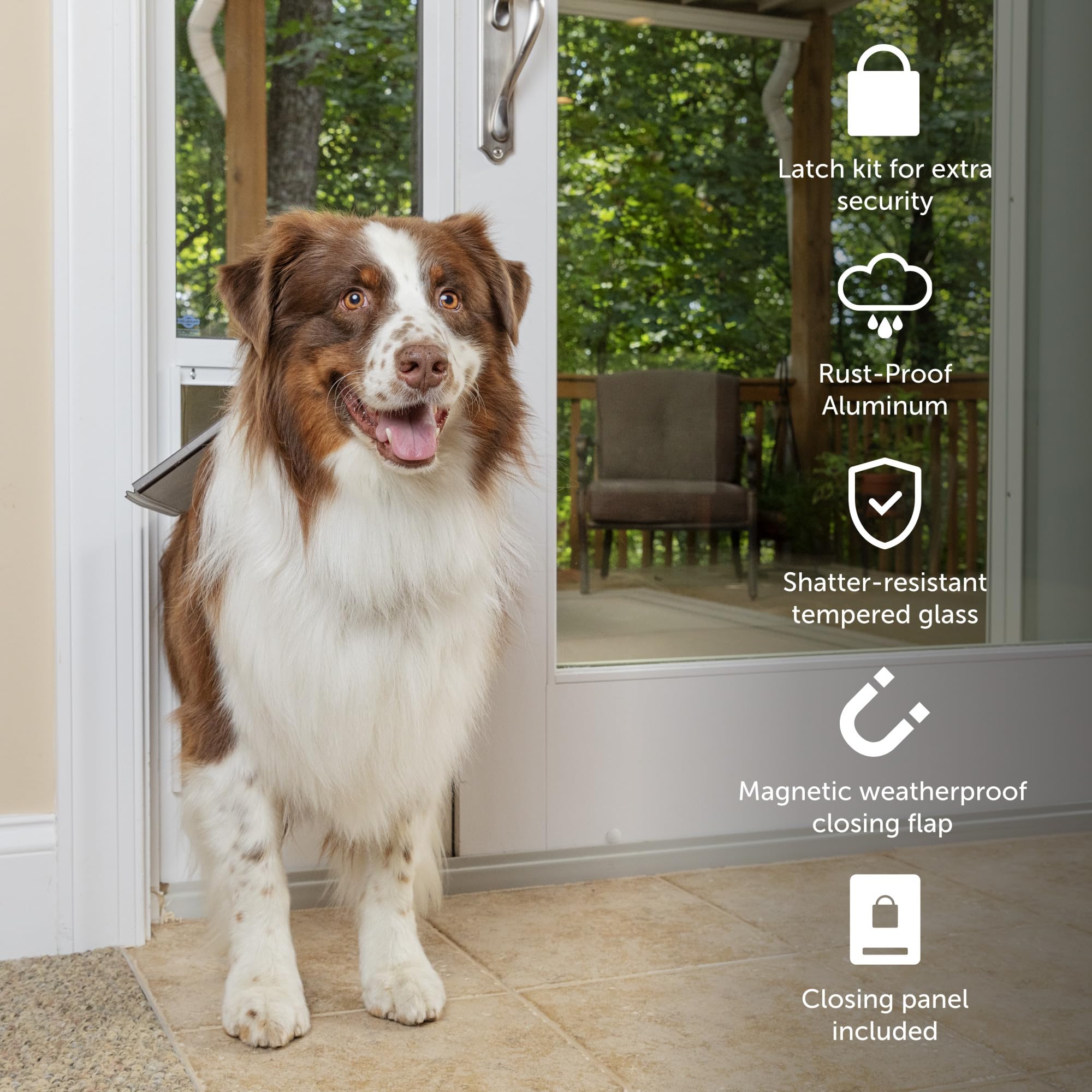 PetSafe Doggy Door for Sliding Glass Doors, Adjustable Height 75 7/8